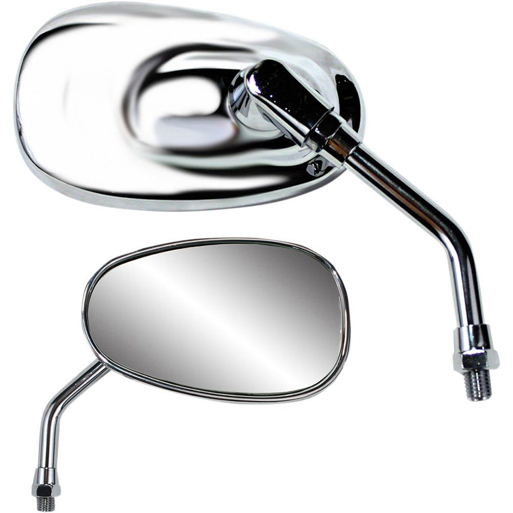 PARTS UNLIMITED Mirror - American-Style/Mini - Side View - Oval - Chrome - 4-3/4" - Each 17034