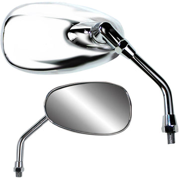 PARTS UNLIMITED Mirror - American-Style/Standard - Side View - Oval - Chrome - 5-1/2" - Each 17030