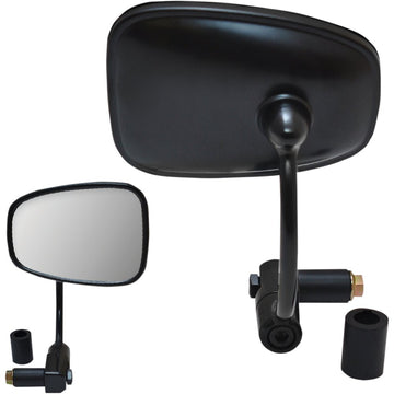 PARTS UNLIMITED Mirror - Bar End - Semi-Rectangular - Black - 7/8" 17010