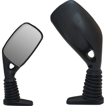 PARTS UNLIMITED Mirrors - Side View - Rectangular - Black - Pair 97040