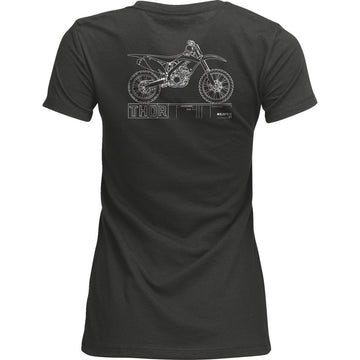 THOR Women's Blueprint T-Shirt - Charcoal - Large 3031-4324