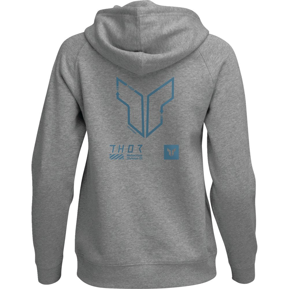 THOR Women's Trax Pullover Hoodie - Heather Gray - Large 3051-1242