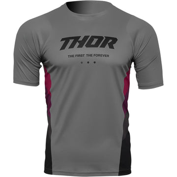 THOR Assist React Short-Sleeve Jersey - Gray/Purple - Small 5120-0175