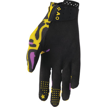 THOR Sportmode Cheetah Gloves - Yellow/Purple - Medium 3330-8575