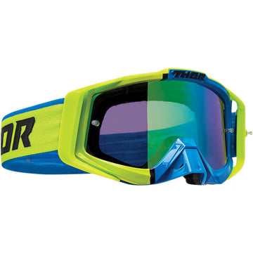 Thor Sniper Pro Goggle - Divide - Lime/Blue - Blue Lens 2601-2221
