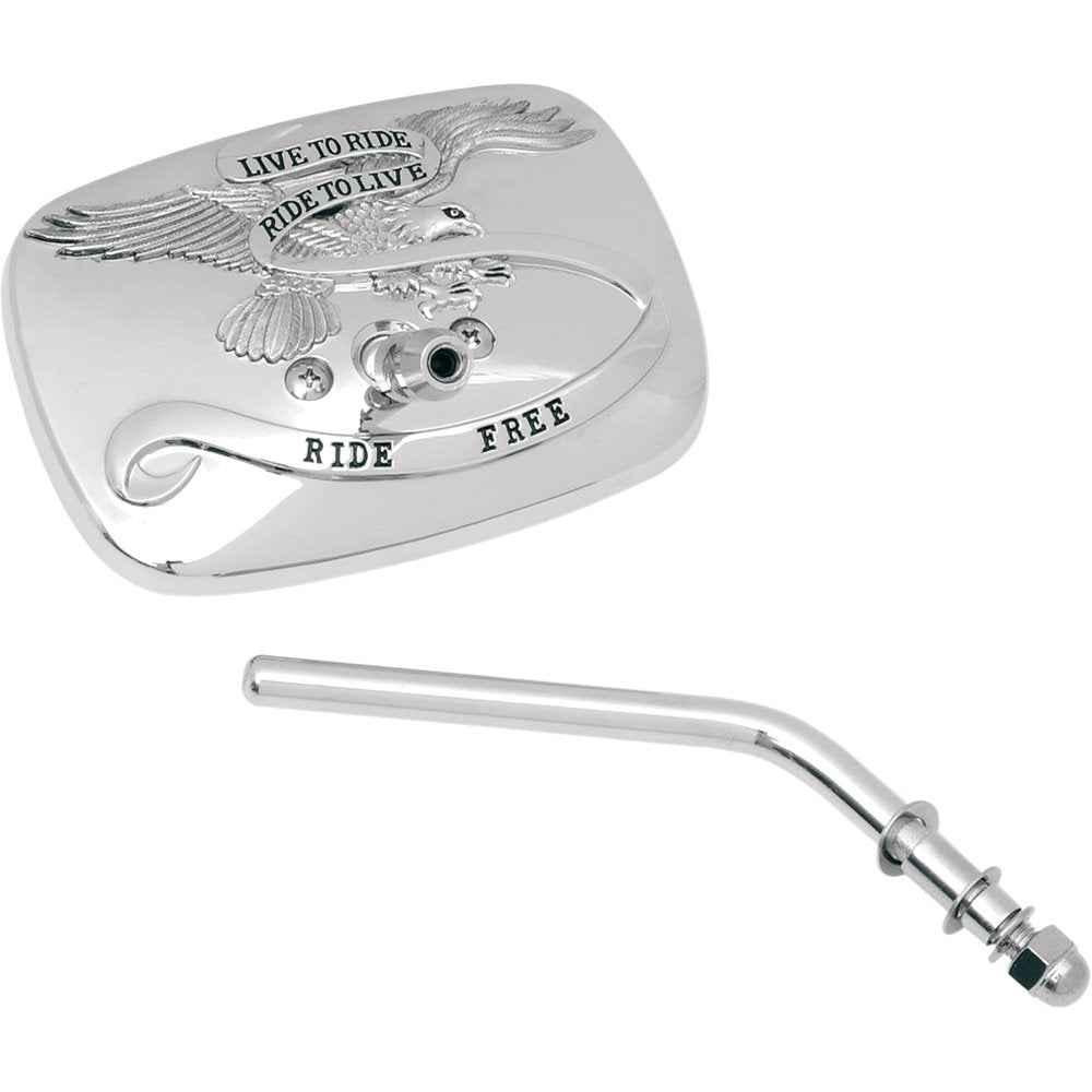 Emgo Mirror - "Live to Ride" - Side View - Rectangle - Chrome - Right 20-31701A