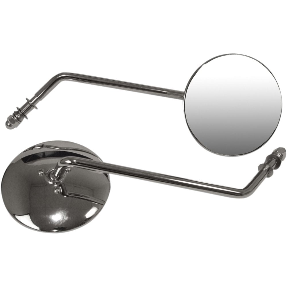 Emgo Mirrors - Side View - Smooth/Round - Long Stem - Pair - Universal 20-21795