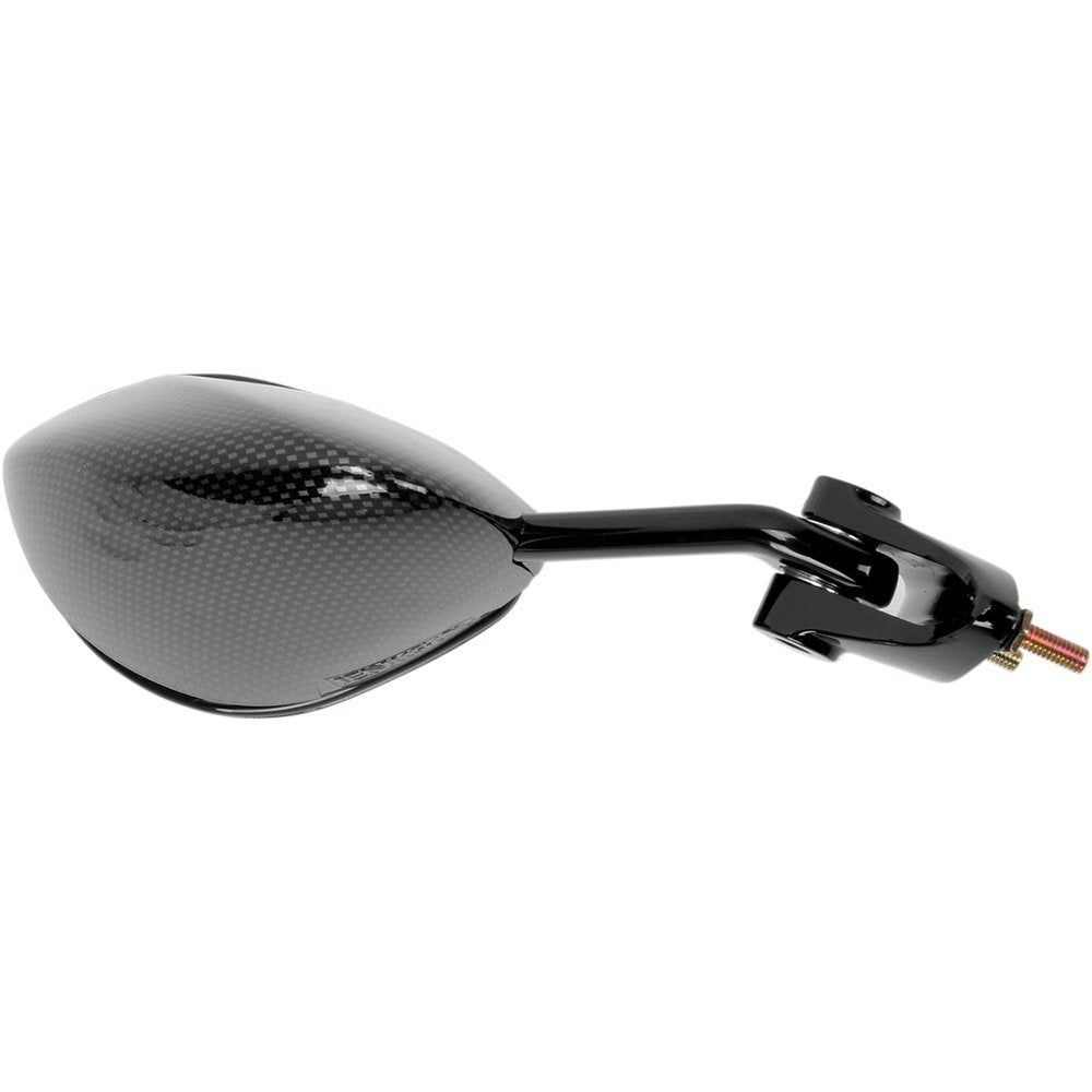 Emgo Mirror - Side View - Black/Carbon Fiber - Rectangle - Right - Kawasaki 20-43063
