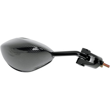 Emgo Mirror - Side View - Black/Carbon Fiber - Rectangle - Right - Kawasaki 20-43063