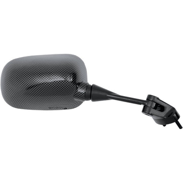 Emgo Mirror - Side View - Black/Carbon Fiber - Rectangle - Right - Kawasaki 20-43013