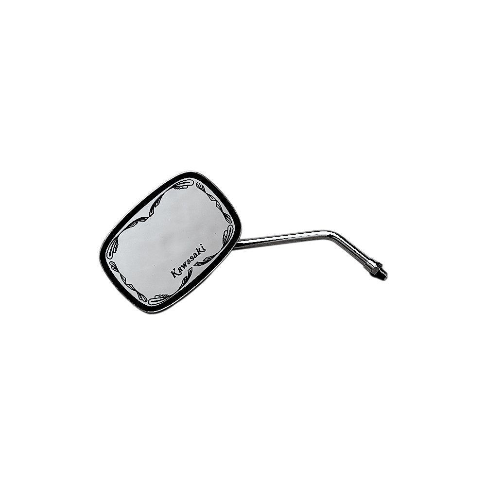 Emgo Mirror - Die-Cast - Kawasaki Scrolled - Side View - Rectangle - M10 x 1.25 - Chrome - Left/Right 20-21740