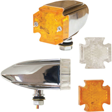 Emgo LED Maltese Deco Lights - Amber and Clear Lens 61-99150