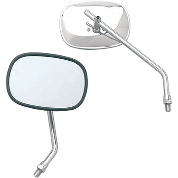 Emgo Mirror - Stamped - Plain - Side View - Rectangle - M10 x 1.25 - Chrome - Left/Right 20-34900