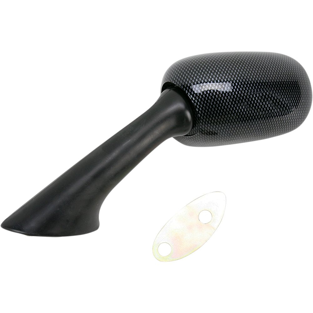 Emgo Mirror - Side View - Carbon Fiber - Rectangle - Left - Honda 20-87072