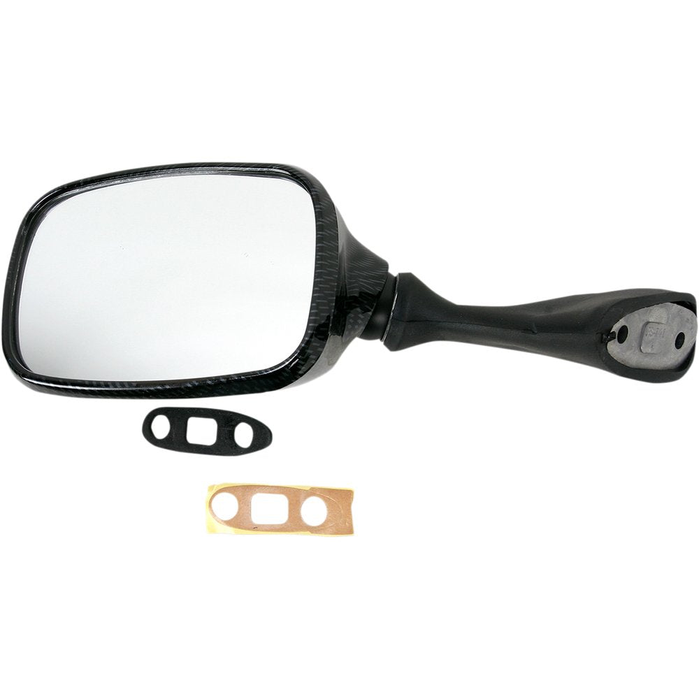 Emgo Mirror - Side View - Carbon Fiber - Rectangle - Left - Suzuki 20-78222