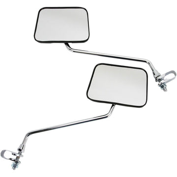 Emgo Mirror - Side View - Rectangle - Black w/Chrome Stem - Right/Left 20-64520