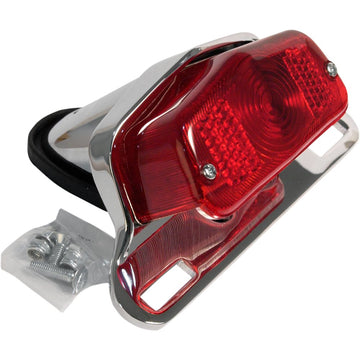 Emgo Taillight - Chrome Bracket - Red Lens 62-21510