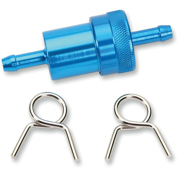 Emgo Anodized Aluminum Fuel Filter - Blue - 5/16" 14-34431