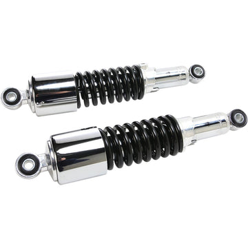 Emgo Custom Shorty Shocks with Shroud - Chrome Body/Black Spring Finish - Eye Lowering 17-05700