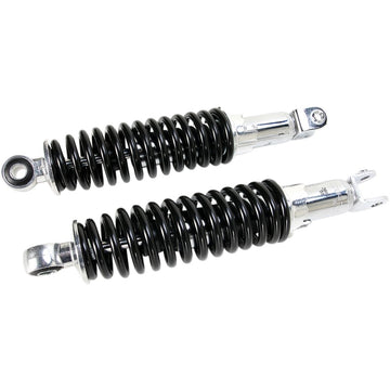 Emgo Custom Shorty Shocks with Shroud - Chrome Body/Black Spring Finish - Clevis Lowering 17-05696