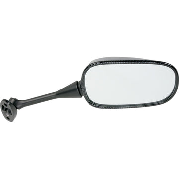 Emgo Mirror - Side View - Black/Carbon Fiber - Rectangle - Right - Honda 20-35223