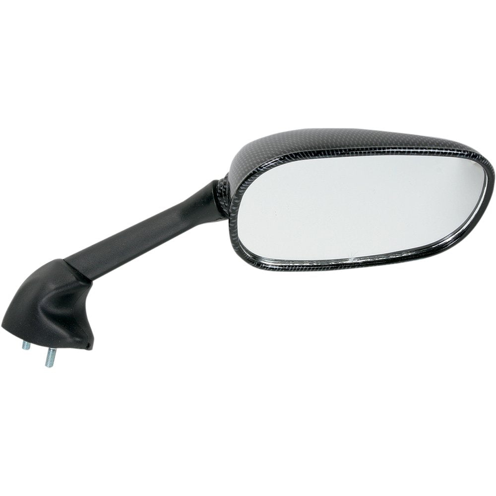 Emgo Mirror - Side View - Black/Carbon Fiber - Rectangle - Right - Yamaha 20-80503