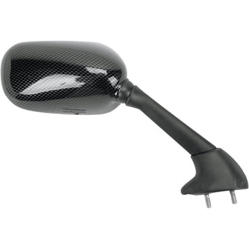 Emgo Mirror - Side View - Black/Carbon Fiber - Rectangle - Right - Yamaha 20-80553