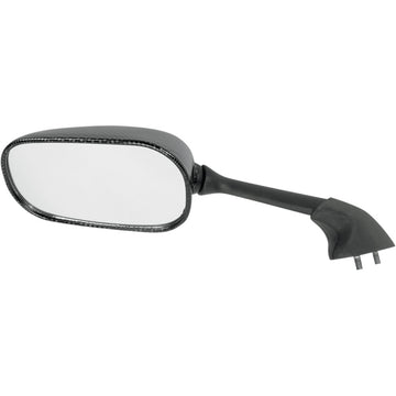 Emgo Mirror - Side View - Black/Carbon Fiber - Rectangle - Left - Yamaha 20-80544