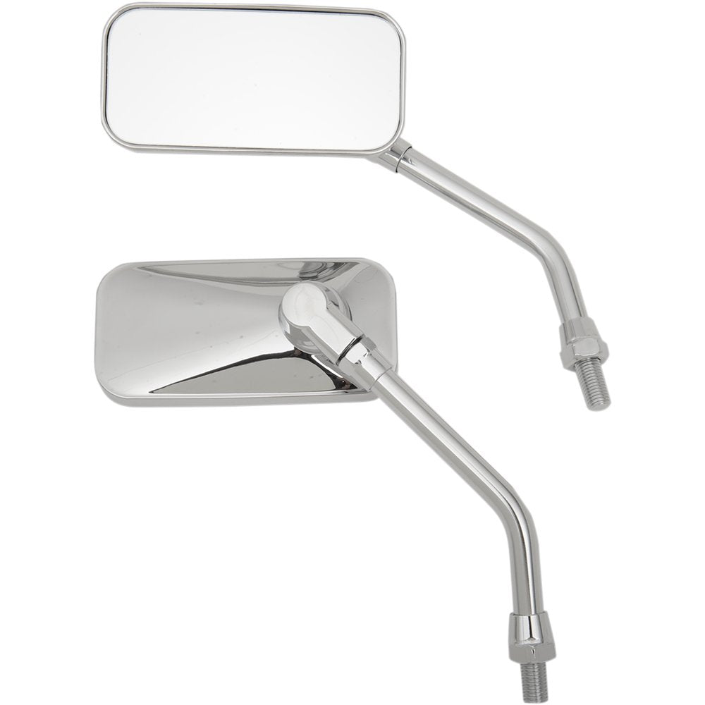 Emgo Mirrors - El Chico - Side View - Rectangle - Chrome - M10x1.25 - Pair 20-42470