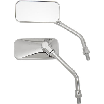 Emgo Mirrors - El Chico - Side View - Rectangle - Chrome - M10x1.25 - Pair 20-42470