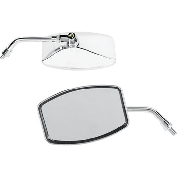 Emgo Mirror - "Big One"/Cruiser - Side View - Rectangle - M10 x 1.25 | M10 x 1.25 (Left Hand) - Chrome 20-42464