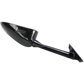 Emgo Mirror - Side View - Black/Carbon Fiber - Rectangle - Left - Suzuki 20-97204