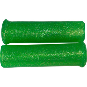 Emgo Star Fire Flake Grips - Retro - Metal - 7/8" - Green 42-21126