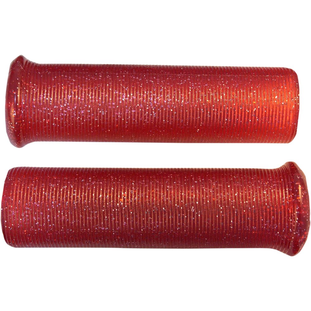 Emgo Star Fire Flake Grips - Retro - Metal - 1" - Red 42-21114