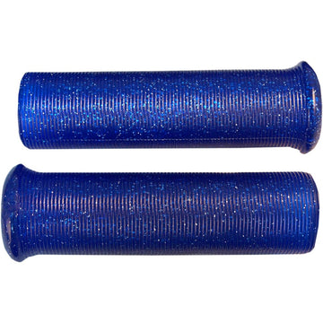 Emgo Star Fire Flake Grips - Retro - Metal - 1" - Blue 42-21113