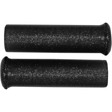 Emgo Star Fire Flake Grips - Retro - Metal - 1" - Black 42-21110