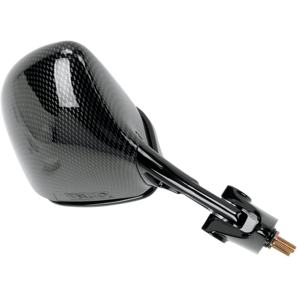 Emgo Mirror - Side View - Black/Carbon Fiber - Rectangle - Right - Kawasaki 20-43053