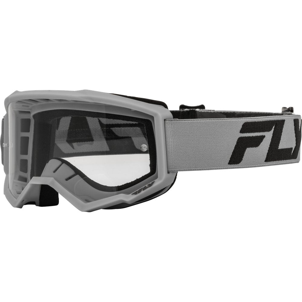 Youth Focus Goggle Silver/Char W/ Clear Lens