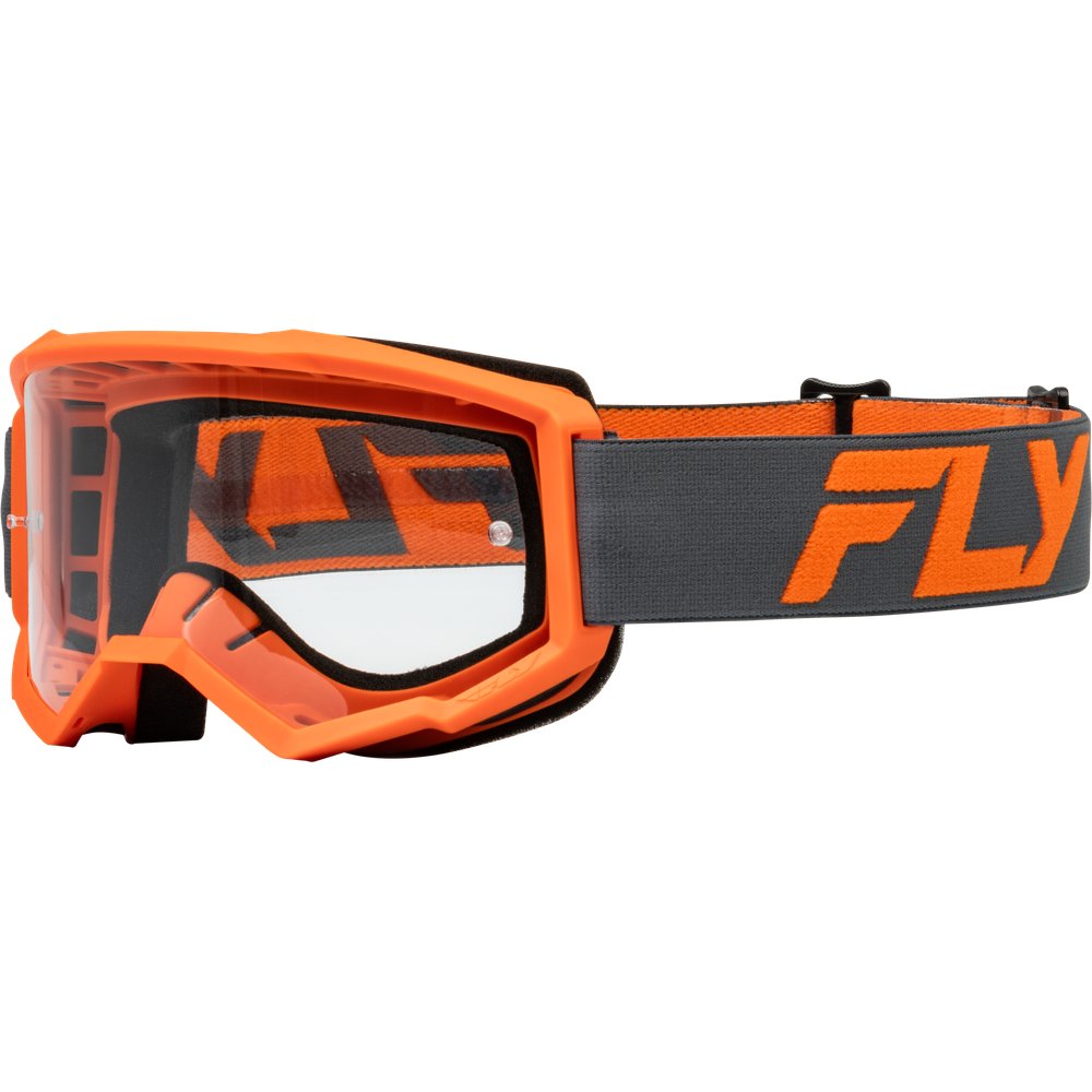 Youth Focus Goggle Char/Orange W/ Clear Lens