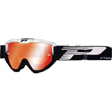 Pro Grip 3450 FL Goggle - Riot - White/Black - Orange Mirror Lens PZ3450BINEFL