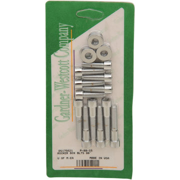 Gardner-Westcott Bolt Kit - Rocker Box - Socket-Head - Chrome - Twin Cam P-88-15