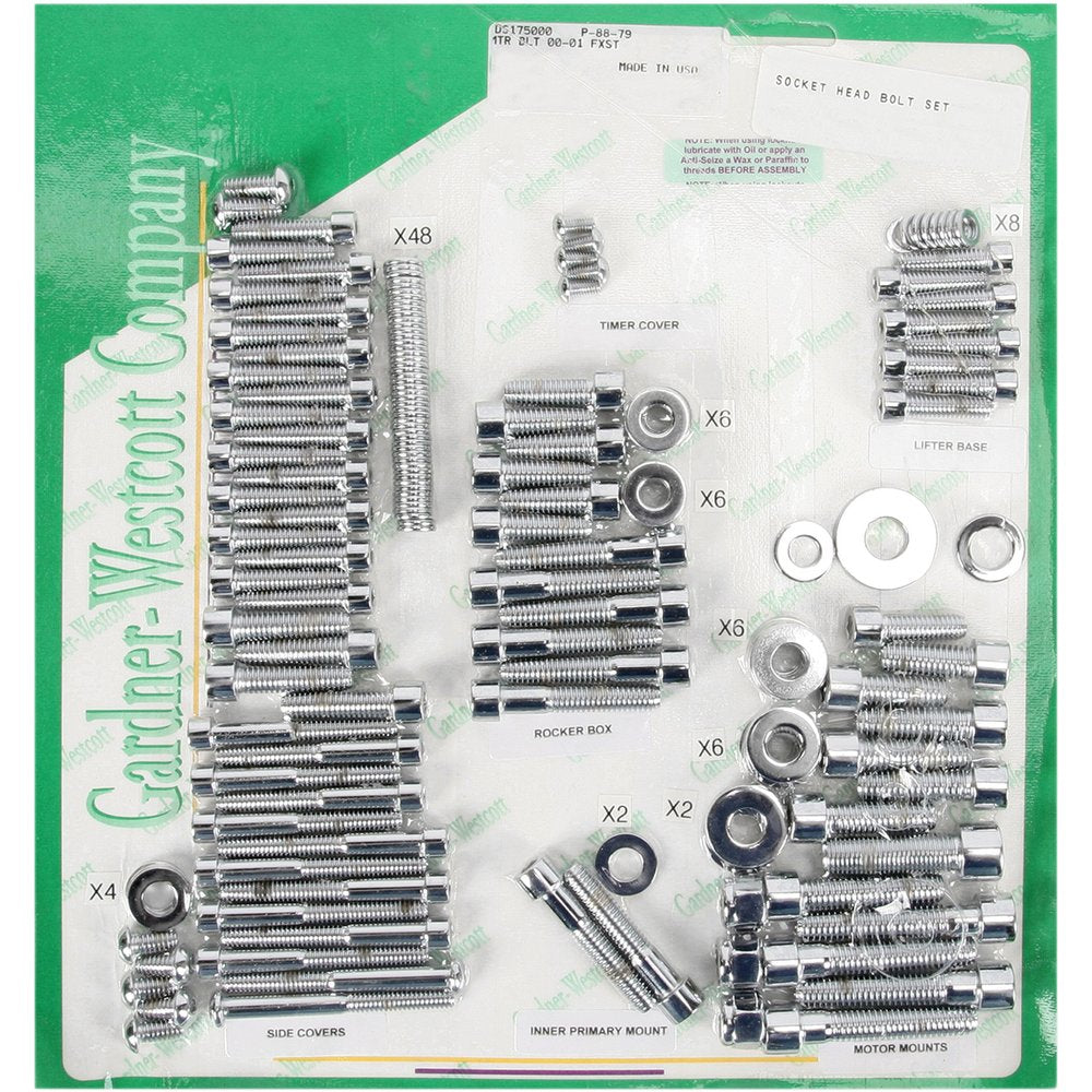 Gardner-Westcott Bolt Kit - Motor Set - Socket-Head - Softail P-88-79