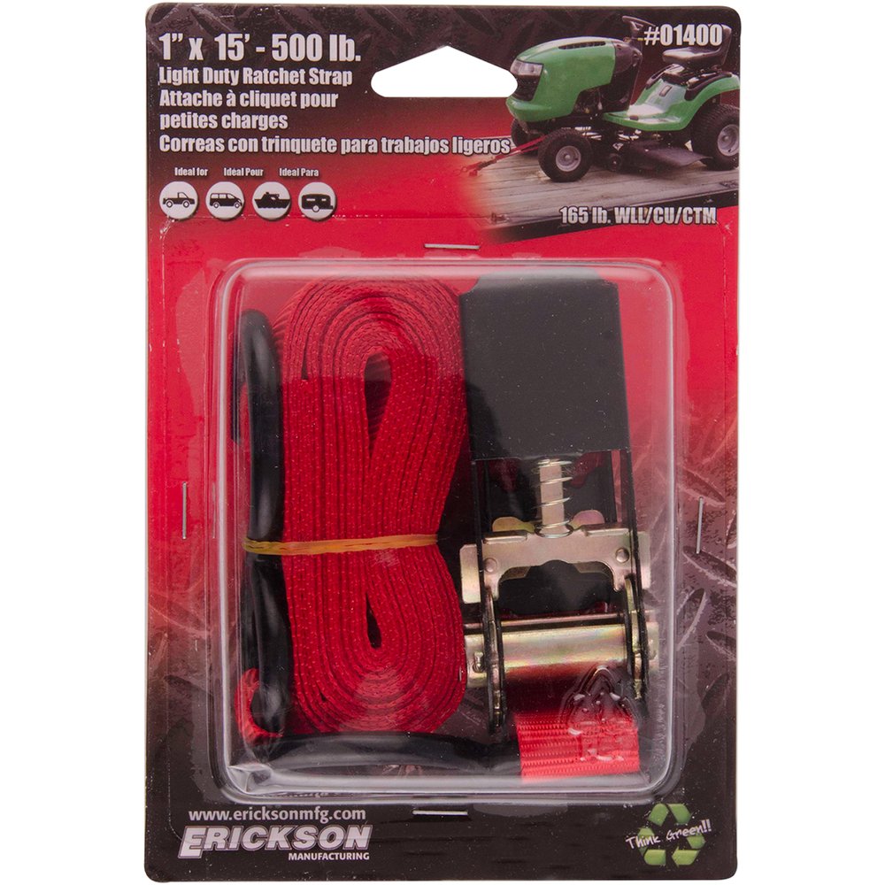 Erickson Ratchet Strap - 1" x 15' - Red 01400