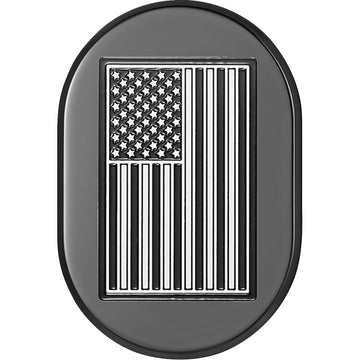 Figurati Designs Antenna Cover - Left Rear Fender - Contrast Cut American Flag - Black FD26-AC-BLK-LT