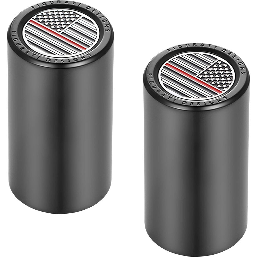 Figurati Designs Docking Covers - American Flag - Red Line - Long - Black FD73-DC-2545-BK