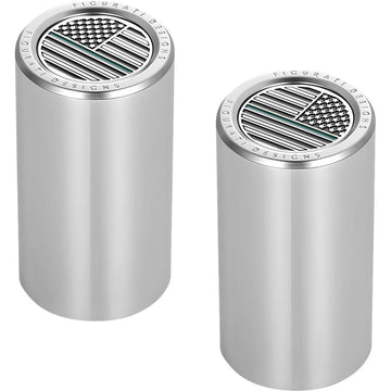 Figurati Designs Docking Covers - American Flag - Green Line - Long - Silver FD72-DC-2545-SS