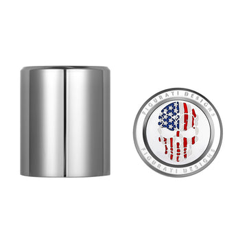 Figurati Designs Docking Covers - Red/White/Blue American Flag Skull - Silver FD24-DC-2730-SS