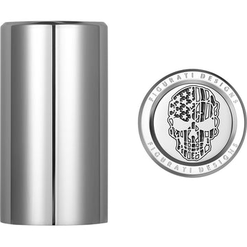 Figurati Designs Docking Covers - American Flag Skull - Contrast Cut - Silver FD27-DC-2545-SS