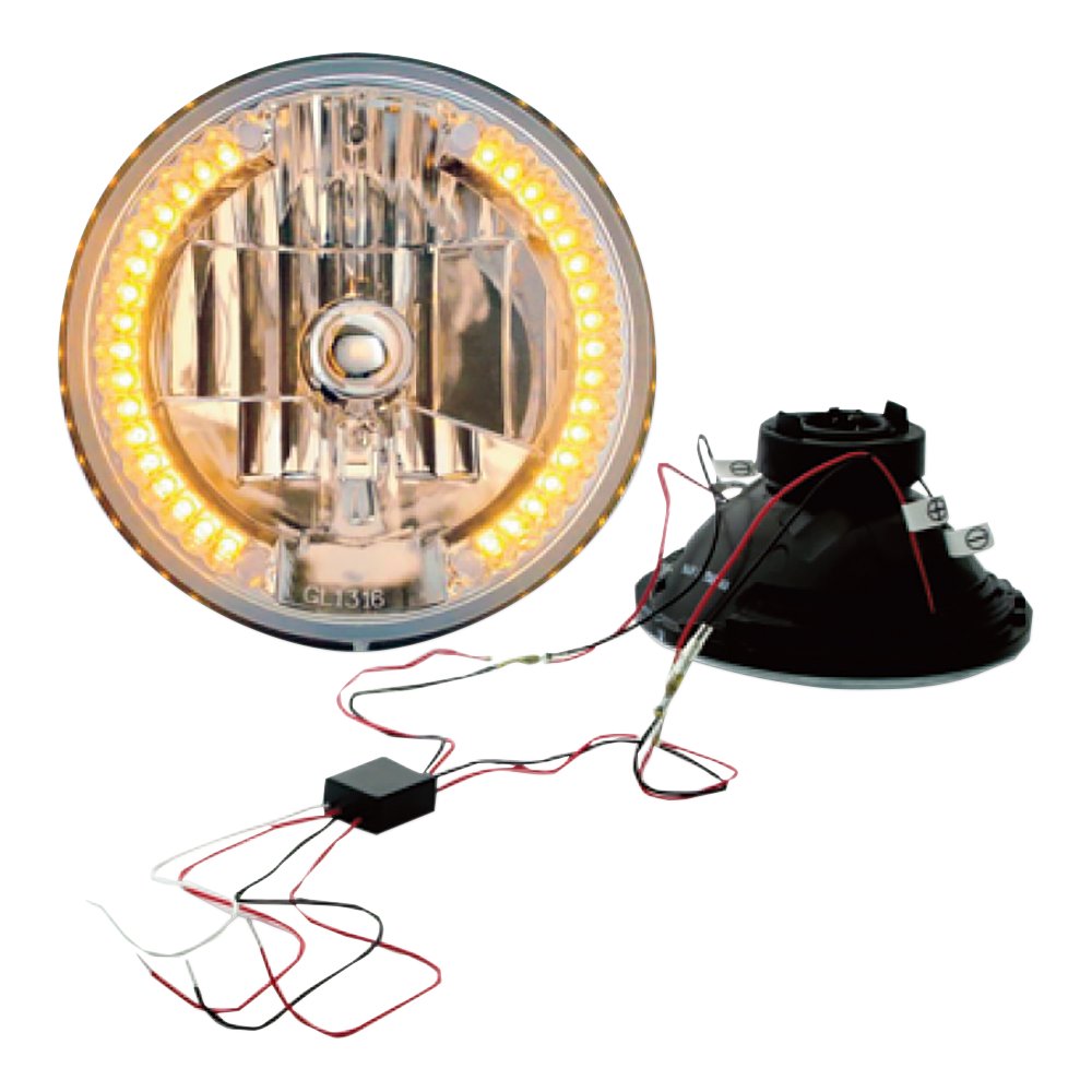 Headwinds 7" Halogen Headlight with LED Turn Signals 8-9724LEDWTCMA