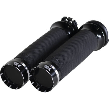 KHROME WERKS Tracer Grips - Custom Contour - Cable - Black 500200